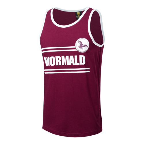 Manly Sea Eagles ARL NRL Classic Retro Wormald Cotton Singlet Sizes S-5XL!