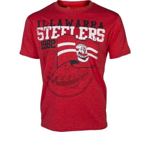 Illawarra Steelers ARL/NRL Retro Heritage Flag Print T Shirt Size S-5XL!