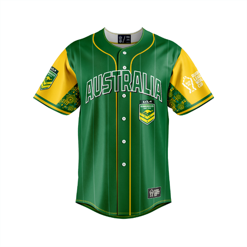 Australian Kangaroos RLWC 2026 Slugger Baseball Jersey Shirt Sizes 8-14!