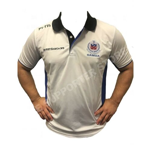 Samoa Rugby League 2019 Toa Samoa Players White & Blue Polo Shirt Sizes S-6XL *2