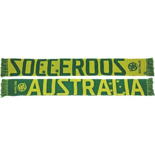 Australia Socceroos Woodmark Jacquard Reversible Green & Gold Scarf! World Cup!