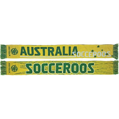 Australia Socceroos Waves Jacquard Reversible Green & Gold Scarf! World Cup!