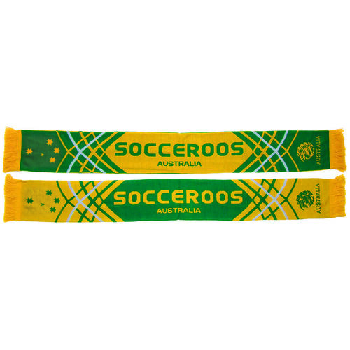 Australia Socceroos Apex Jacquard Reversible Gold & Green Scarf! World Cup!