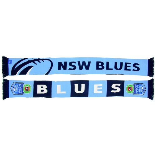 New Souths Wales NSW Blues State Of Origin NRL Banner Jacquard Scarf! S.O.O.