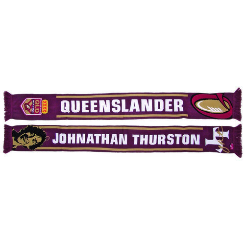 Queensland Maroons State Of Origin Jonathon Thurston Face Queenslander Scarf!