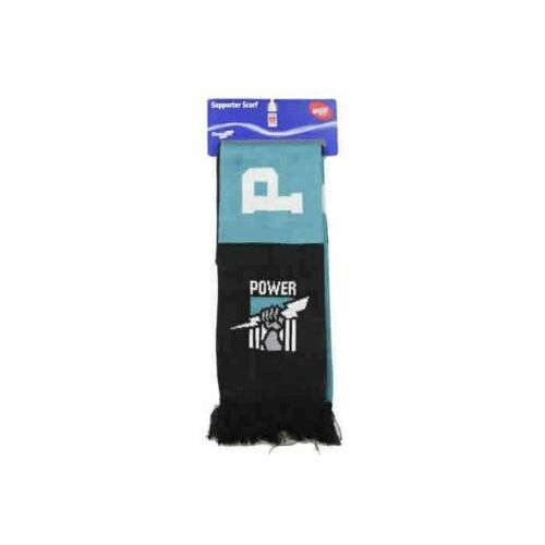 Port Adelaide Power AFL Banner Jacquard Reversible Scarf! BNWT's! 