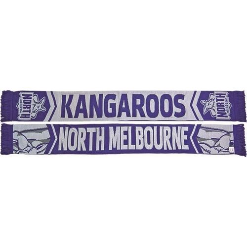 North Melbourne Kangaroos AFL Reversible Design Cleave Jacquard Scarf!