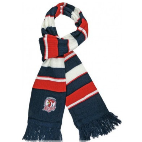 Sydney Roosters NRL Rib Knit Oxford Scarf with Tassles! BNWT's!