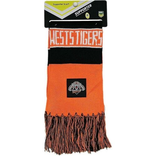 Wests Tigers NRL Traditional Bar Scarf with tassels! BNWT's!