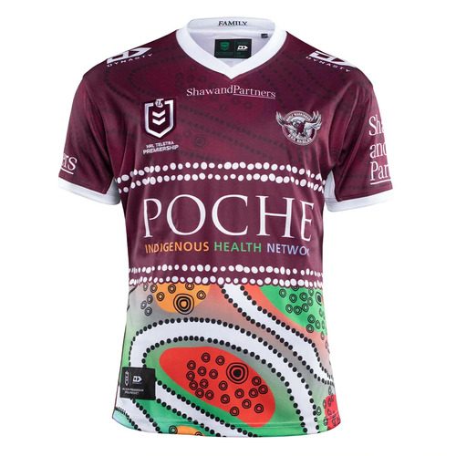 Manly Sea Eagles NRL Dynasty Indigenous Jersey Sizes S-5XL! T2