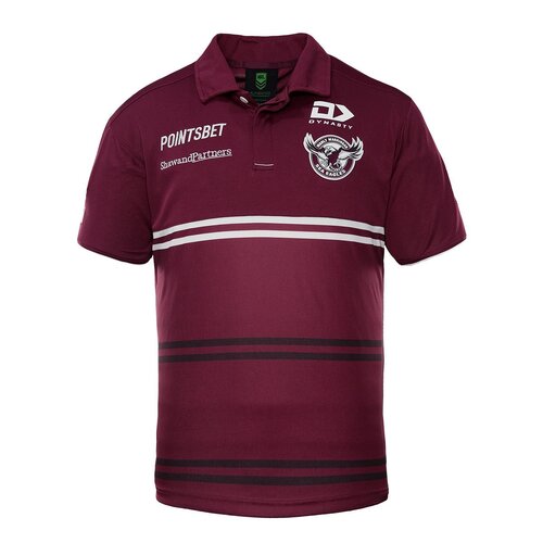 Manly Sea Eagles NRL Dynasty Media Polo Maroon Sizes S-5XL! T2