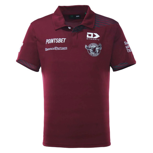 Manly Sea Eagles NRL 2023 Dynasty Media Polo Maroon Sizes S-7XL!