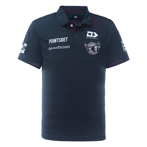 Manly Sea Eagles NRL Dynasty Alternate Media Polo Charcoal Sizes S-7XL! T3