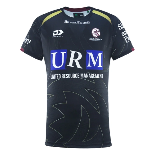 Manly Sea Eagles NRL 2025 Dynasty Black Training Shirt Sizes S-7XL!
