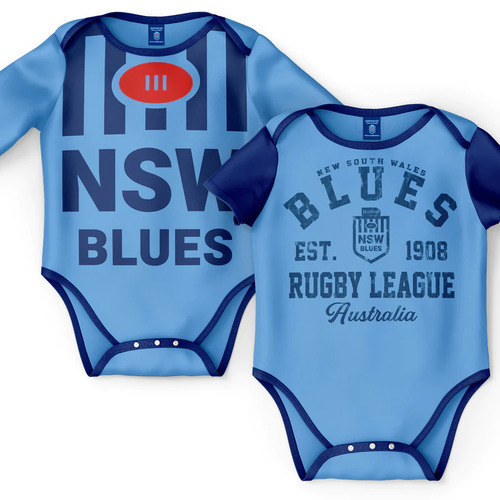NSW Blues State of Origin Two Piece Baby Infant Bodysuit Gift Set Sizes 000-1!