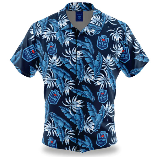 NSW Blues SOO NRL Paradise Hawaiian Polo Shirt Sizes S-5XL!