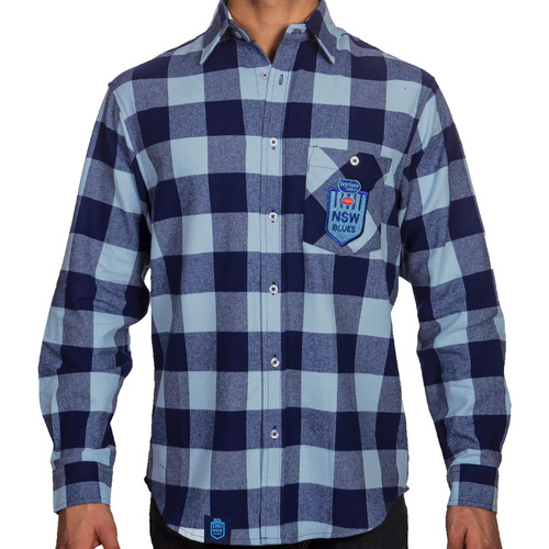 NSW Blues NRL SOO 2022 Lumberjack Flannel Shirt Button Up T Shirt Sizes S-5XL!