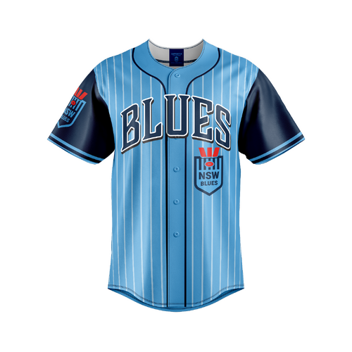 NSW Blues SOO NRL Baseball Jersey Slugger T Shirt Sizes S-5XL!