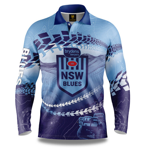 NSW Blues SOO NRL 2021 Trax Off-Road Camping Polo T Shirt Sizes S-5XL!