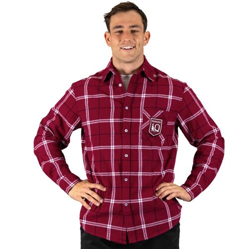 Queensland Maroons NRL SOO 'Mustang' Flannel Shirt Button Up T Shirt Sizes S-5XL!