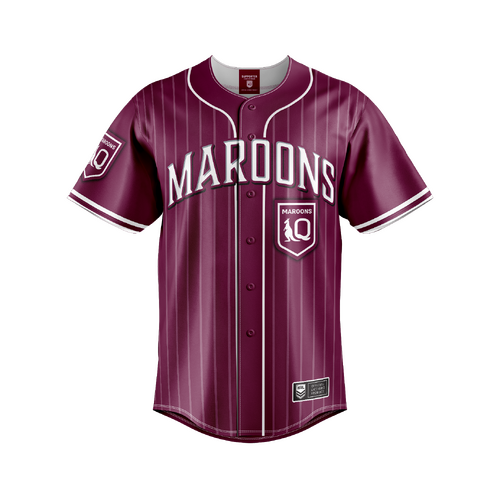 QLD Maroons SOO NRL Baseball Jersey Slugger T Shirt Sizes S-5XL!