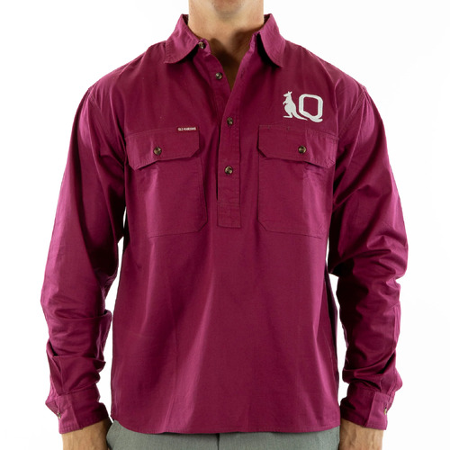 Queensland QLD Maroons SOO NRL 'Long Yard' Work Shirt Sizes S-5XL!