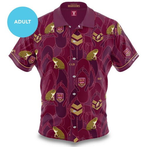 Queensland Maroons NRL 2020 Hawaiian Shirt Button Up Polo T Shirt Sizes S-5XL!