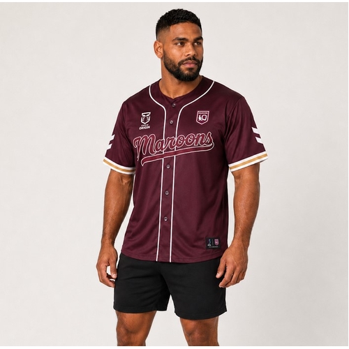 QLD Maroons SOO NRL 'Homer' Baseball Jersey T Shirt Sizes S-5XL!