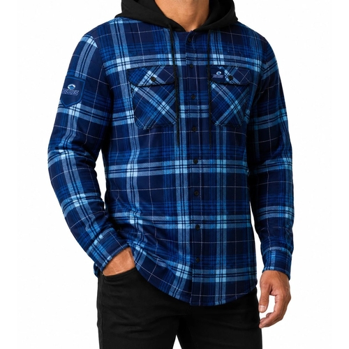 Auckland Blues Super Rugby Hooded Flannel Shirt Sizes S-7XL!
