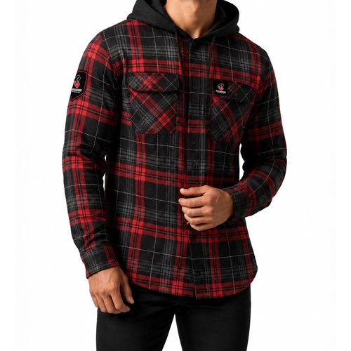 Canterbury Crusaders Super Rugby Hooded Flannel Shirt Sizes S-7XL!