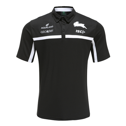 South Sydney Rabbitohs NRL ISC Players Black Polo Shirt Size S-5XL! T0