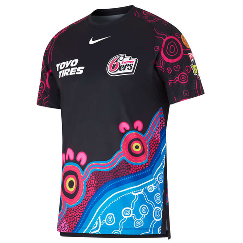 Sydney Sixers Big Bash BBL Nike Indigenous Jersey Sizes S-2XL! 