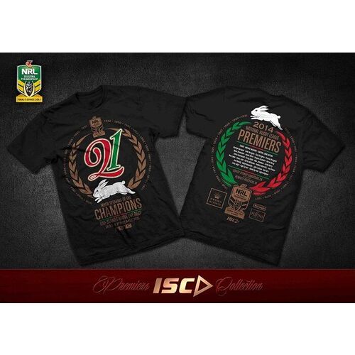 South Sydney Rabbitohs 21st Premiers ISC T Shirt Adults & Kids Sizes! Clearance!