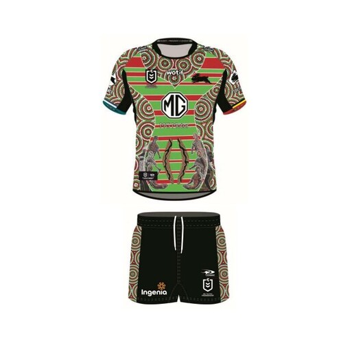 South Syd Rabbitohs NRL 2023 Classic Indigenous Jersey Toddler Set Sizes 0-4!