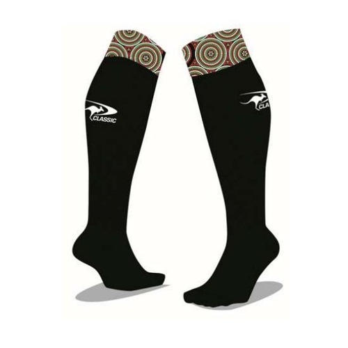 South Sydney Rabbitohs 2023 NRL Classic Indigenous Socks Sizes L-XL!