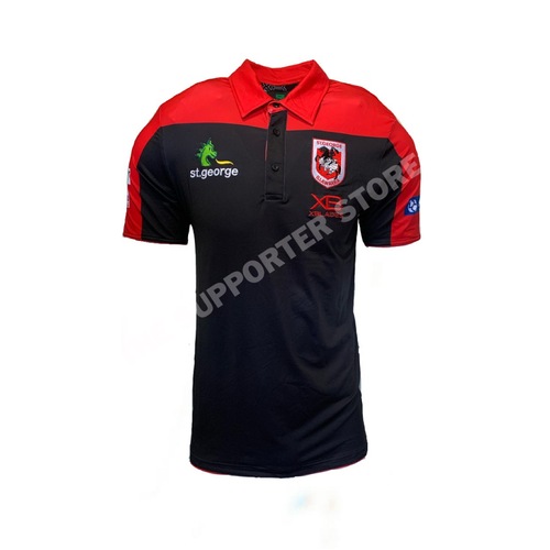 St George Illawarra Dragons NRL LONG Sleeve Button Work Shirt BLACK Workwear 