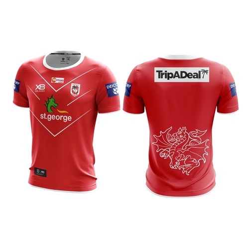 St George ILL Dragons NRL 2020 Players X Blades Red Training T Shirt Size 5XL!