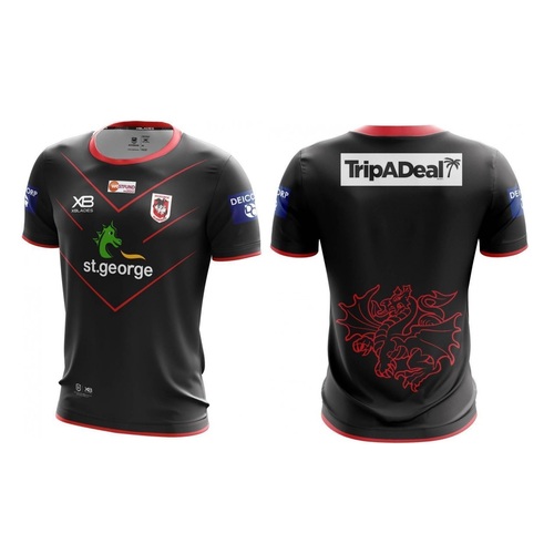 St George ILL Dragons NRL 2020 Players X Blades Black Training T Shirt Sizes S-5XL!