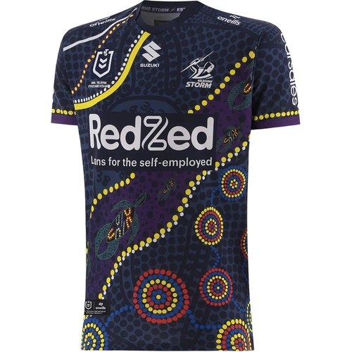 Melbourne Storm NRL 2025 O'Neills Indigenous Jersey Sizes S-7XL!