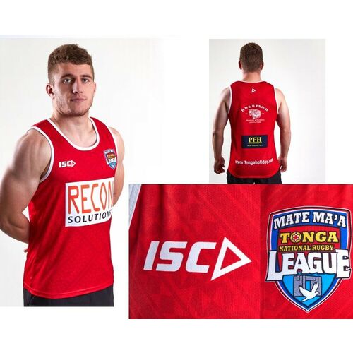 Tonga Rugby League Mate Ma'a Players Training Singlet Sizes S-5XL! T8