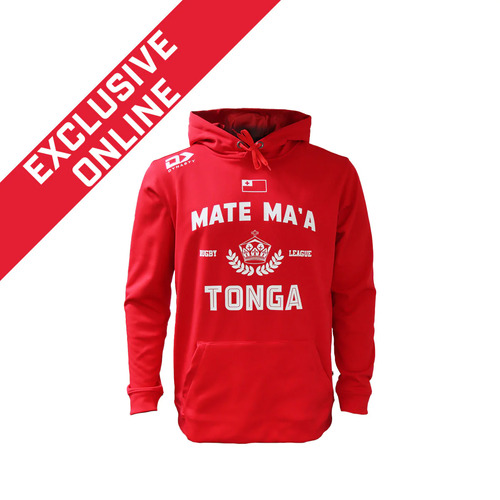 Tonga Rugby League 2022 Mate Ma'a Players Dynasty Red Pullover Hoody Sizes S-7XL!