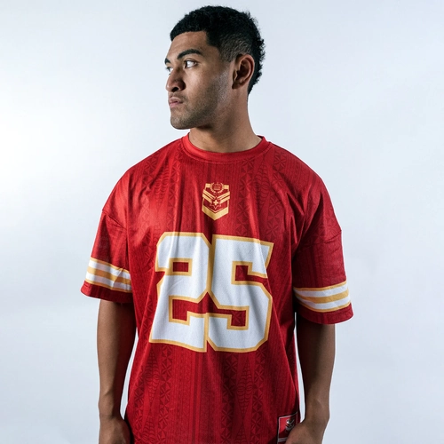 Tonga Rugby League 2025 Players Dynasty Oversized T Shirt Jersey Sizes S-7XL! PRE-SALE!