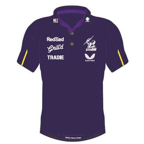 Melbourne Storm NRL Castore Media Polo Purple Sizes S-5XL! T2