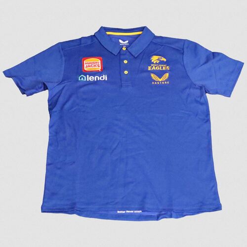 West Coast Eagles AFL 2020 ISC Players Carbon Performance Polo Shirt Size S-5XL! 