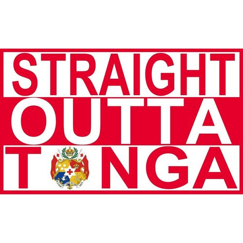 Tonga Rugby League Flag Straight Outta Tonga Royal Crest Flag 60cm x 90cm!