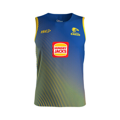 West Coast Eagles AFL 2019 ISC Royal Gold Players Training Singlet Size S-5XL!