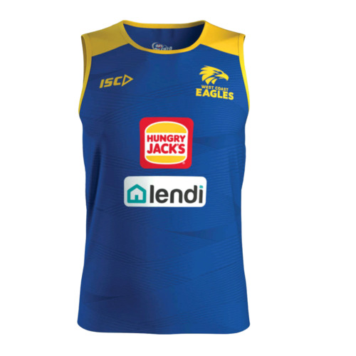 West Coast Eagles AFL 2020 ISC Players Training Singlet Size S-5XL!