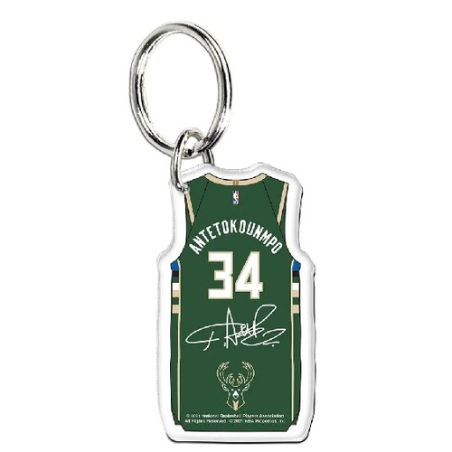 Official NBA Giannis Antetokounmpo Acrylic Bucks Team Jersey Keyring!