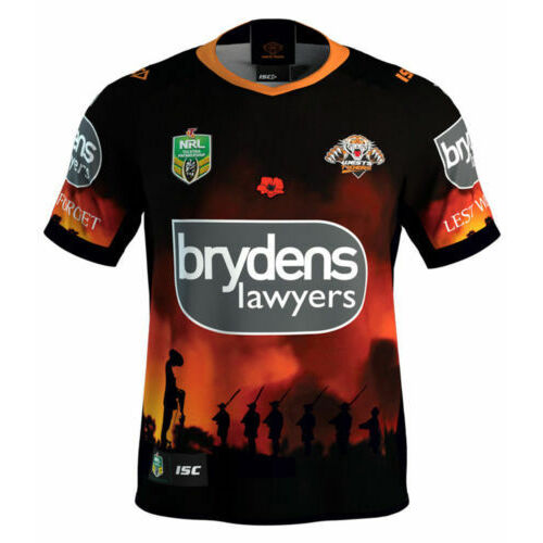 Wests Tigers NRL Commemorative Anzac Jersey Adults & Kids Sizes! T8