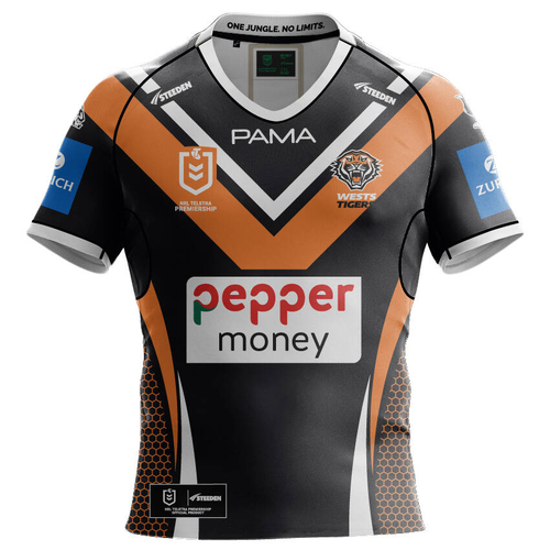 Wests Tigers NRL 2025 Steeden Home Jersey Sizes S-7XL!